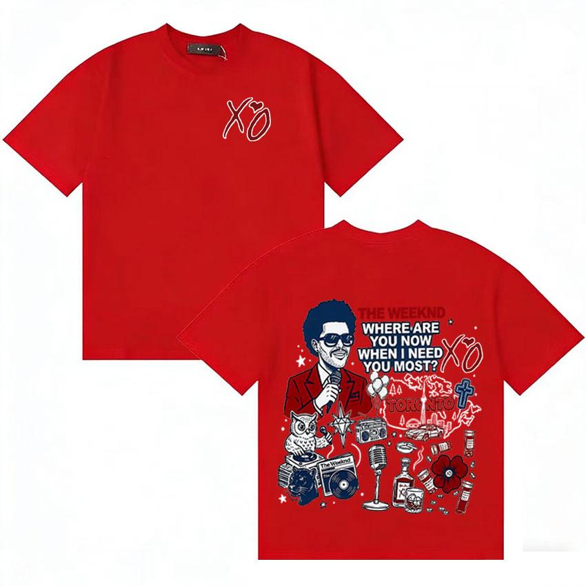 

2026 Summer Trendy Tshrits The Weeknd Merch Oversized Aesthetic Unisexs Womens Hip Hop 90s High Quality Short Sleeve Tshrits Unisex S