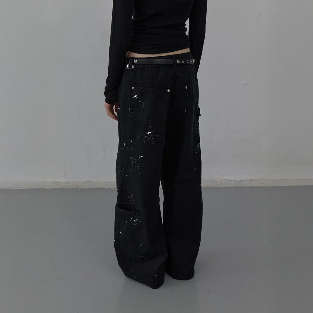 LCDC™ Paint Effect Wide-Leg Trousers (Black)