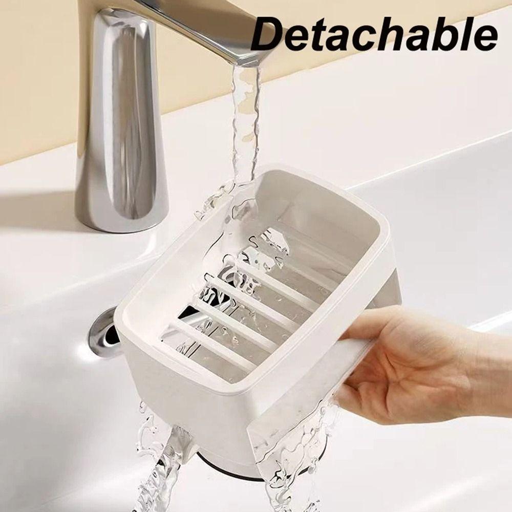 Self-Draining Suction Cup Soap Holder Portable Laundry Soap Case Basin Soap Organizer  Sink