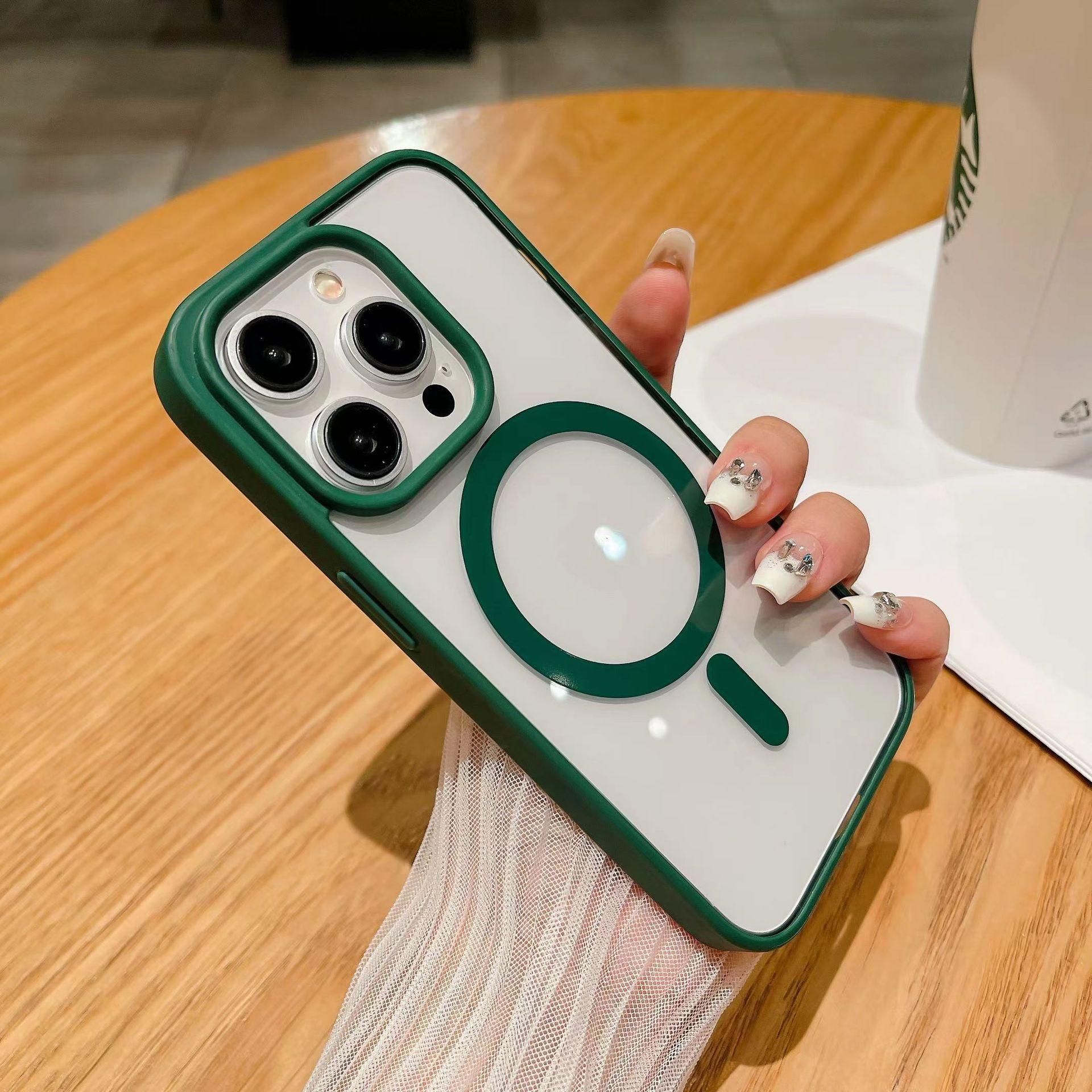 

Suitable for Apple 16 Phone Case, Transparent Magnetic Attraction, IPhone15promax Protective Case, Frosted Acrylic 14 Simple iPhoneXSmax