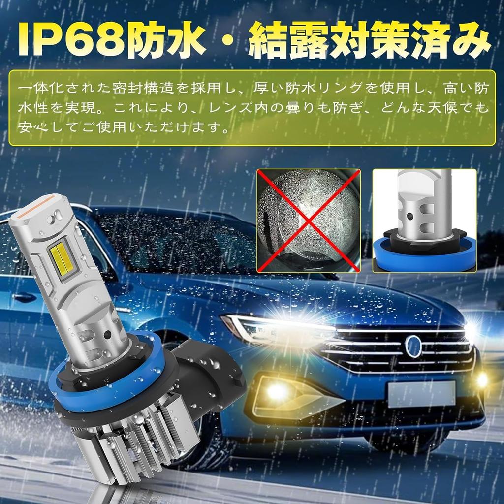 Super Bright Perrace H8 LED Fog Super LED Fog Vehicle Inspection Memory 50W High Long Cooling IP68 Waterproof and Set of 2 [2025 16,000 LM] Lights,
