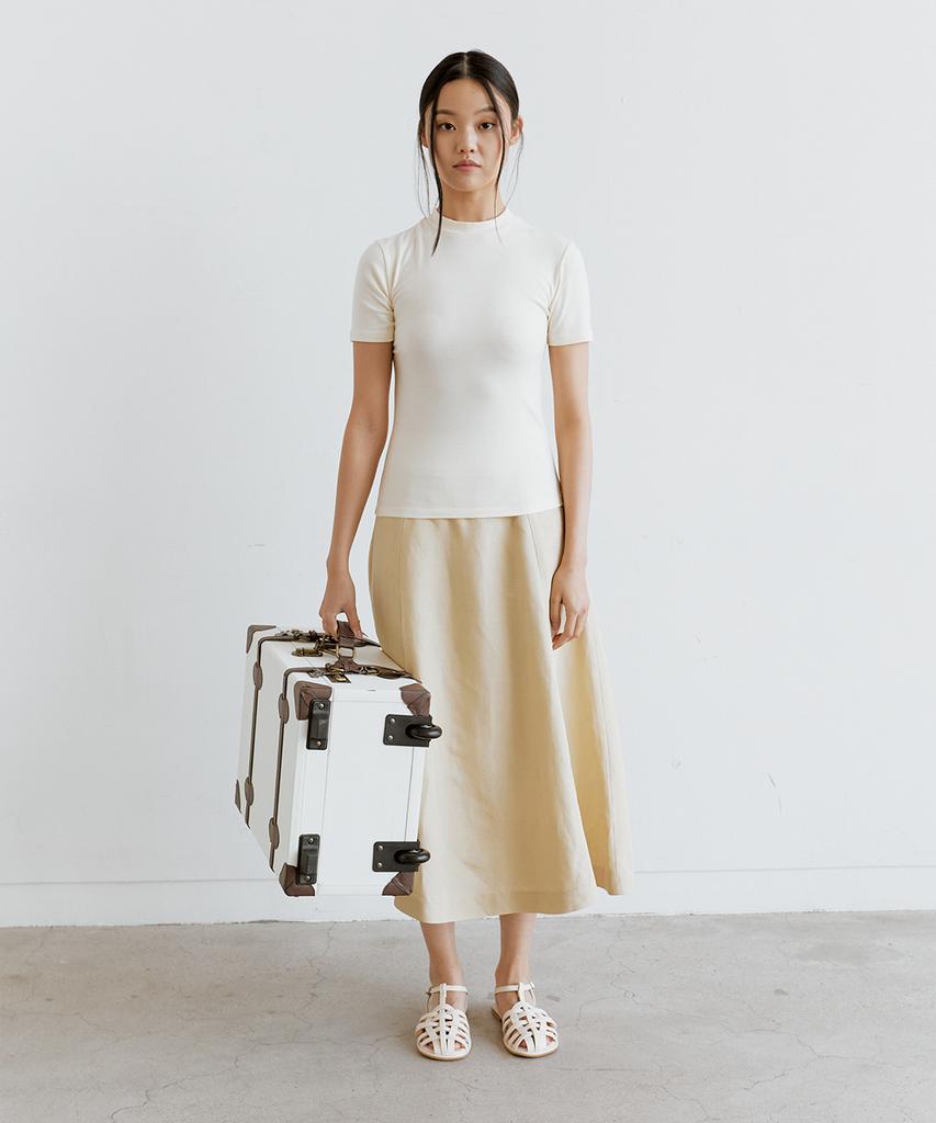 WEREVE Back Label Slim T-Shirt_Cream