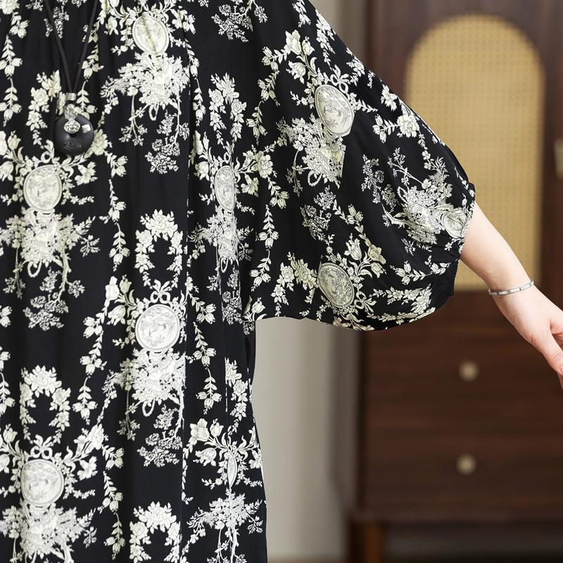 Eleganta Oversize-klänningar för kvinnor Plus Size Casual Sommar Långklänning Lös Vintage-kläder
