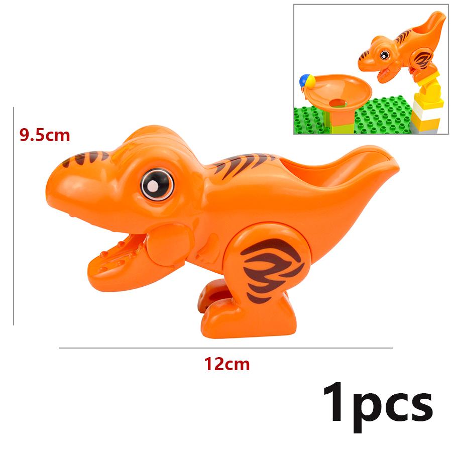 Große Bausteine Marmorrennen Rutschbahn Labyrinth Ball Trichter Dinosaurier Tier Große Partikel Ziegel Kompatibel Duploes Spielzeug