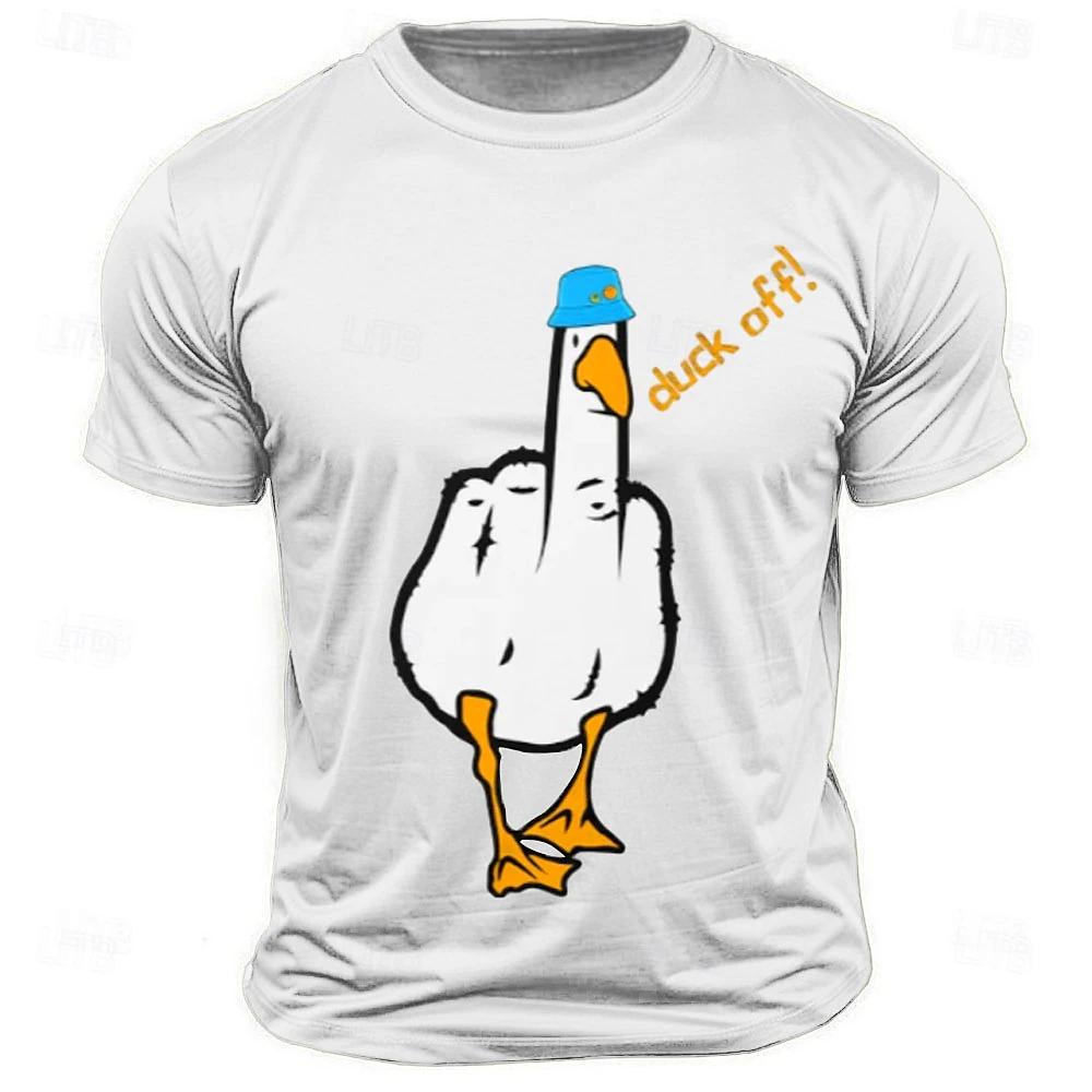 Men's Graphic T Shirt Classic Letter Printed Funny Duck Short Sleeve Tees Tops Summer Fashion Clothing Size XXS-6XL