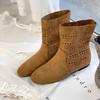 Flats Women Ankle Boots Suede Designer Shoes Winter Cozy Woman Boots 2025 New Trend Goth Casual Mujer Chelsea Botas