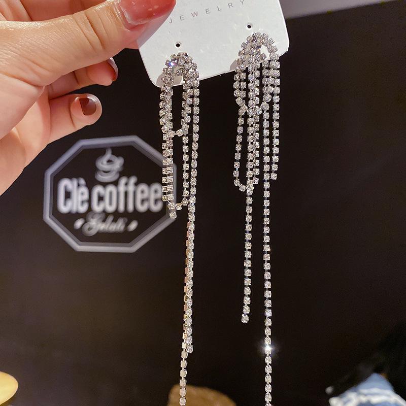 925 Silver Needle Korean Trendy 2025 Tassel Earrings - Long, Stylish, Exaggerated Design for Women