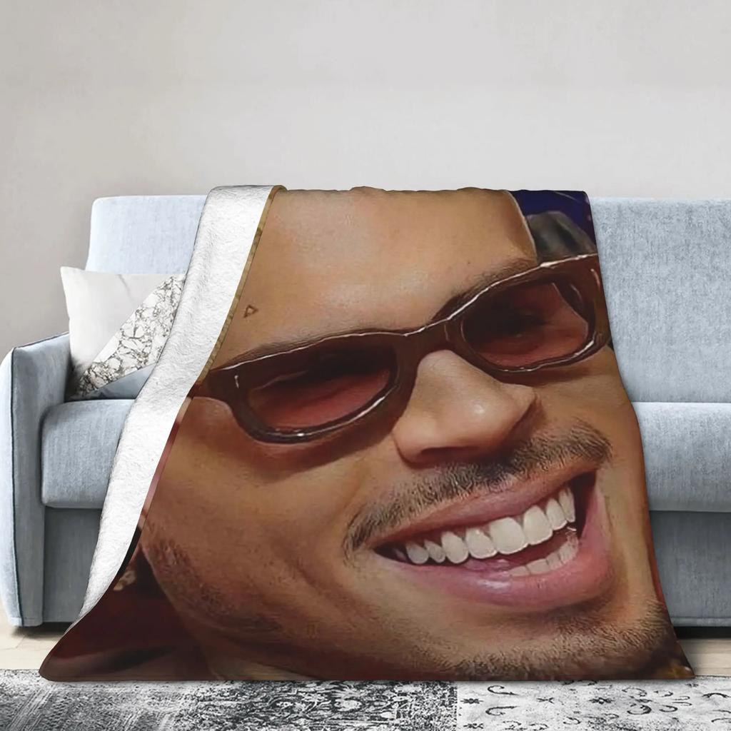 Chris Brown Qualitäts Weiche Warme Decke für Kinder Winter Heimdeko Street Trend Tagesdecke Gemütliche Decke für Wohnzimmer Bett