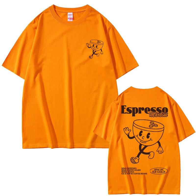 Funny Espresso Martini Cocktail Graphic T Shirt Male Vintage Cartoon Oversized Tshirts Unisex Womens Casual Loose Cotton Tshirt