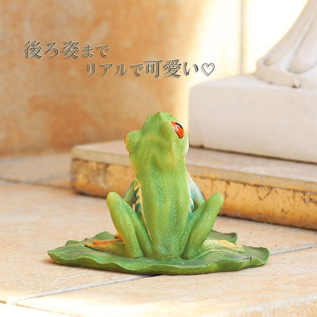 Devalier Froschfigur, roter Laubfrosch, Kunstharz, Geschenk, Geburtstagsgeschenk, ca187b [Originalprodukt]