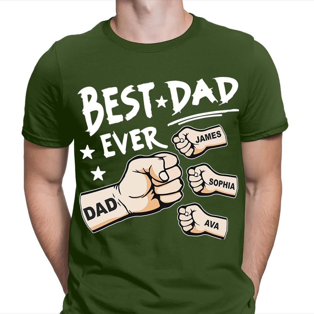 Best Dad Ever Personalised Fathers Day T Shirt Birthday Novelty Gift FD 2T1A1