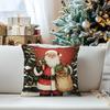 Santa Claus Cushions Pillowcase Polyester Cushion Cover Throw Pillow Sofa Decoration Pillowcover Home Car Sofa Decor