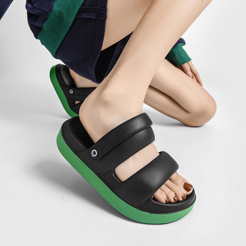 Fashion 2025 New Summer Platform Slippers For Women Home Street Shoes Thick Sole Soft EVA Mixed-color Girls Daily Walking Sandals