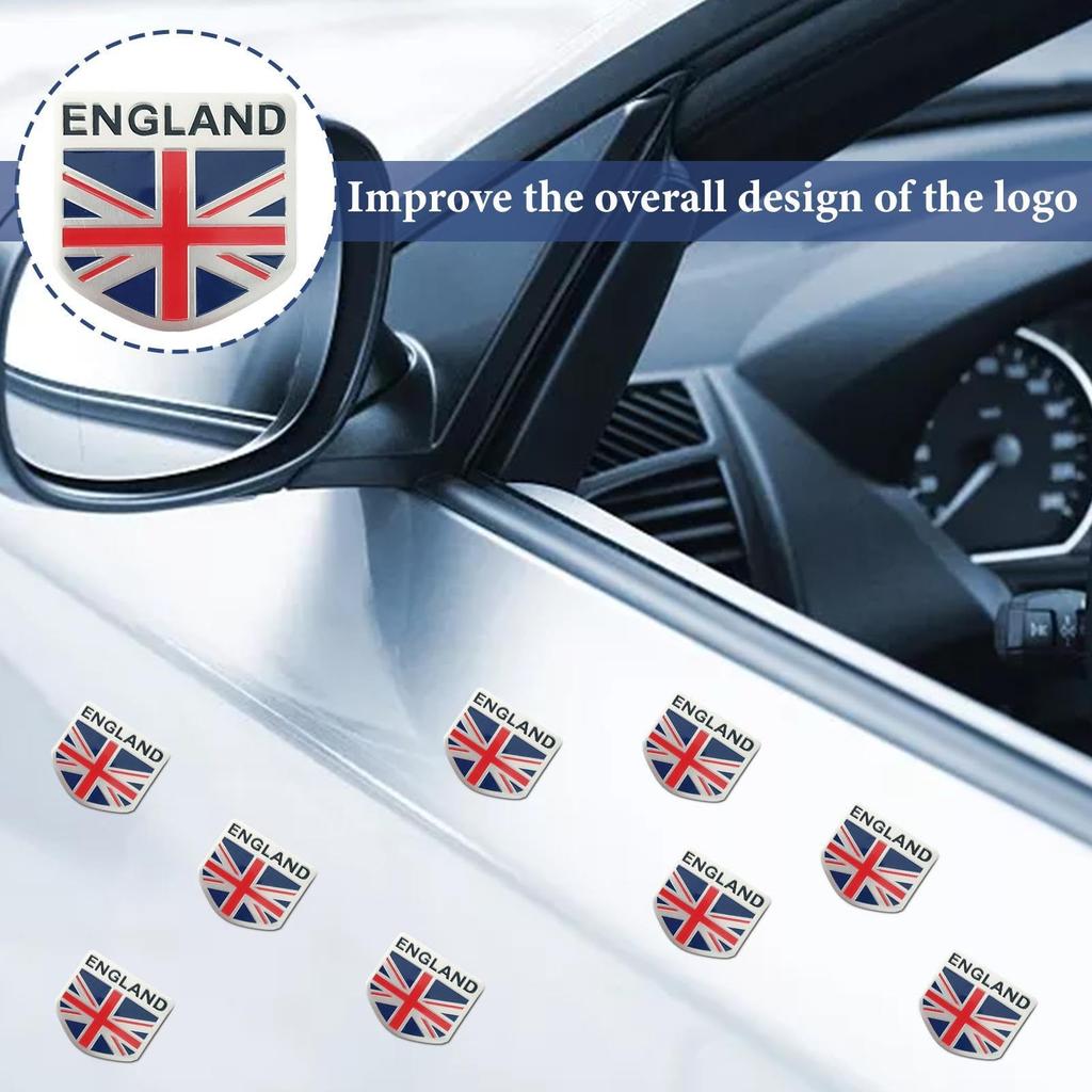 UK Car Emblem Sticker - England British Flag Metal Emblem Sticker, Union Jack UK