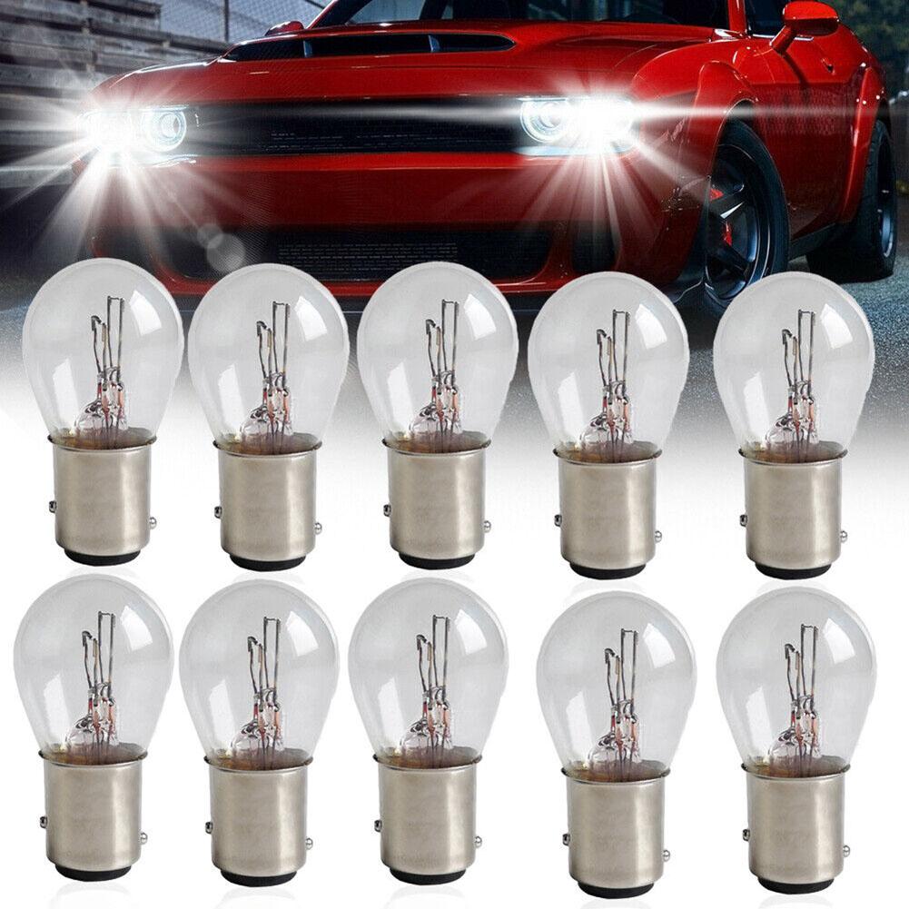 10pcs 1157 Light Bulb Auto Car Brake Stop Signal Turn Reverse Tail Lamp S25 12V Truck Motorcycle Battery Car Brake Lights Bulb