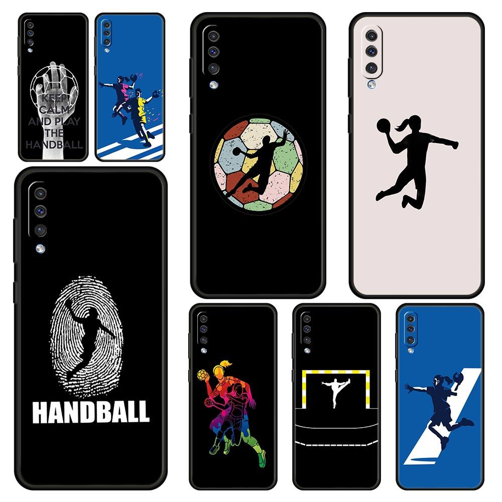 Phone Case For Samsung A24 A12 A14 A32 A50 A70 A20E A20S A10S A22 A30 A40 A34 A54 A42 A52 5G A02S A04s Soft Cover Handball Sport