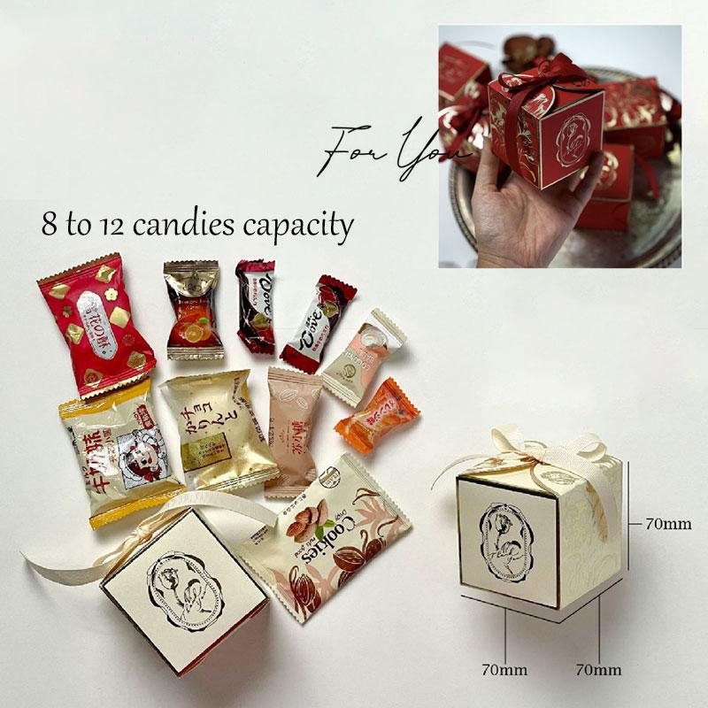 10-400 sztuk/partia Francuski Cukierek Pudełko Lekkie Luksusowe Złote Cukierki Kolor Szampański Ślub Cukierki Pudełko Ślubne Papierowe Pudełko Prezentowe