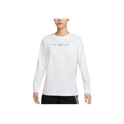 Sportswear Printed Loose Fit Crew Neck Long Sleeve T-Shirt Women Tops White FZ3489-100
