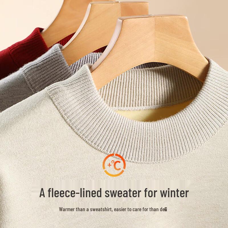 Jeanswest Men's Half-High Collar Plush Sweater