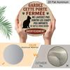 2D Flat, 1pc Round Aluminum Decorative Sign, French-Style Vintage Aluminum Sign with Paw Print - Humorous "Don't Let the Cat Out" Warning Plaque