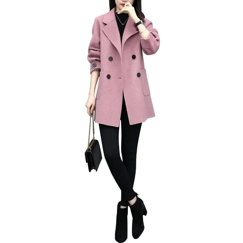 2024 Autumn/Winter Plus Size Slimming Wool Coat for Petite Women
