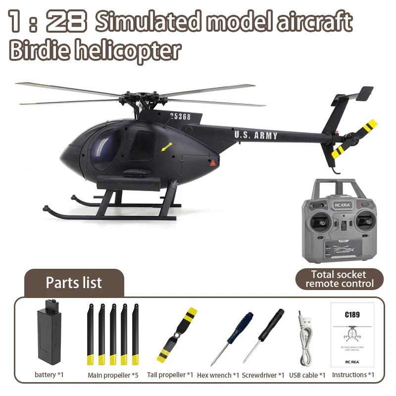 MD500 RC Helicopter 1:28 C189 Brushless Dual-motor Remote Control Model 6-Axis Gyro Aircraft Multifunctional Flying Machine Toy