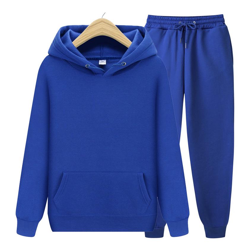 Felpa con cappuccio da uomo in pile tinta unita europeo 220g Set abbigliamento sportivo