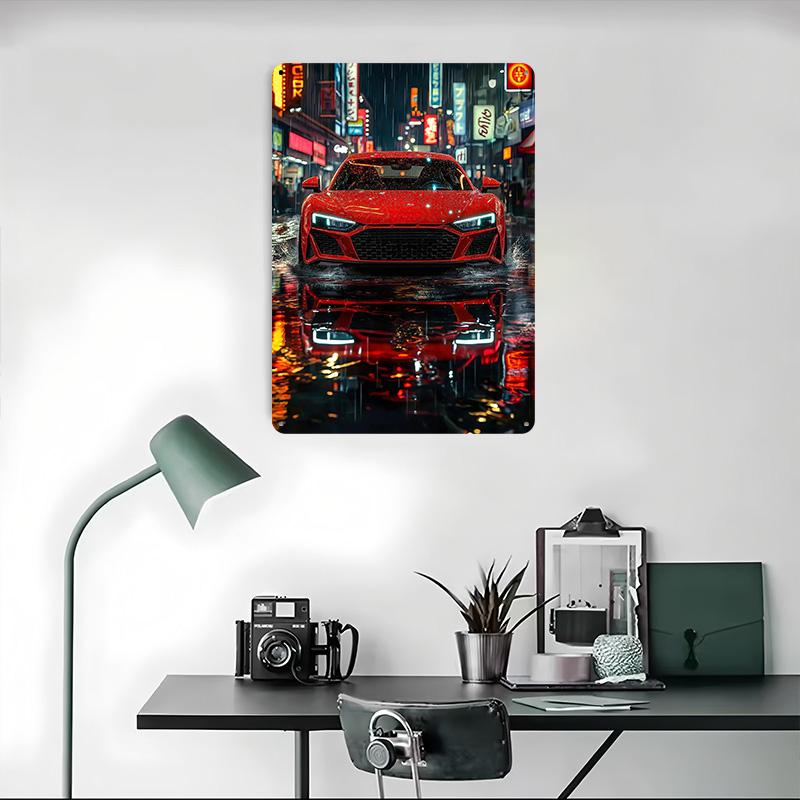 Sports Car R8 Car Metal Poster Customized Wall Art Retro Vintage Tinplate Signs for Man Cave Decoration Home Decor Items House