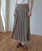 Aueonoseuteljia Mid Waist Pleats Long Skirt_Brown(O26Sk04)