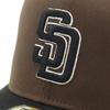New Era 59Fifty ONSPOTZ SD 7 San Diego Padres Zweifarbige Kappe, Exklusiv, Walnuss/Schwarz, 1/2" Vorgekrümmt,