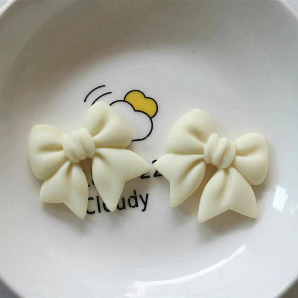 10PCS Cartoon Colorful Bow Resin Decoration Crafts Flatback Cabochon Scrapbooking Fit Phone Decor Embellishments DIY Accessories