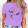 (High Quality Clothes)Funny Breast Cancer Awareness Faith Hope Love Letter Printing T-Shirts For Women Summer Tee Shirt