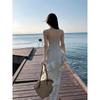 Sweet Lotus Leaf Edge Suspender Dress Fairy Summer Floral Skirt Irregular Temperament Seaside Beach Dress