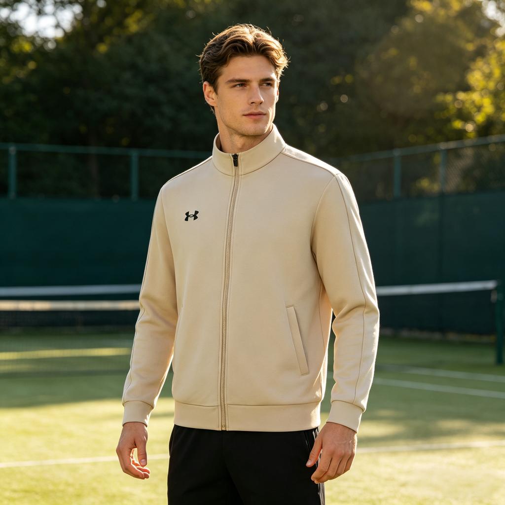 Under Armour Casual Minimalist Versatile Business Fashion Sports Fitness Travel Zip-Up Jacket Unisex Jackets Khaki 26500405-280