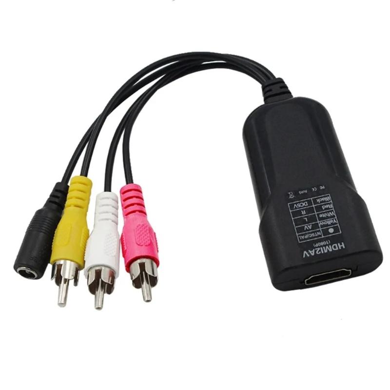 

Small HDTV to AVI Adapter Converts Digital Signals to Video Sound Converter for TVs Monitors and Projectors 1