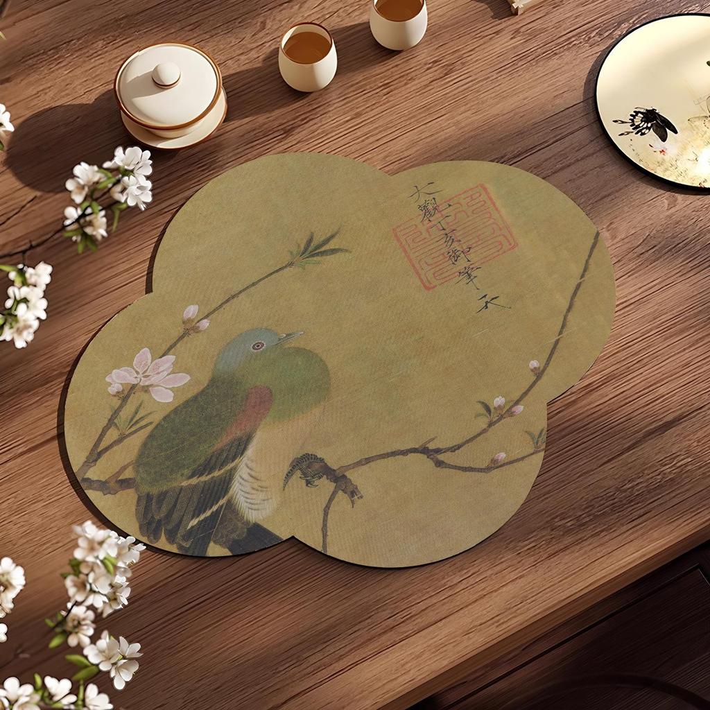 Vintage Absorbent Diatom Mud Tea Coaster: Non-slip Chinese Style Teacup Mat