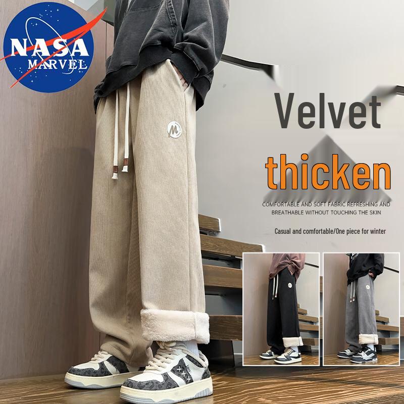 NASA MARVEL Men's Fleece Lined Casual Straight-Leg Pants