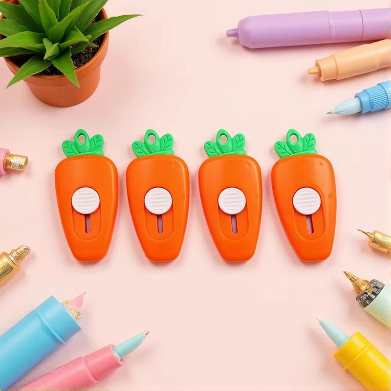 Coltello da Unboxing Cartone Animato Carota Mini Portatile Scatole per Opere d'Arte Taglierina Tasca Taglierine Carta Estensibile Cancelleria Scuola Ufficio