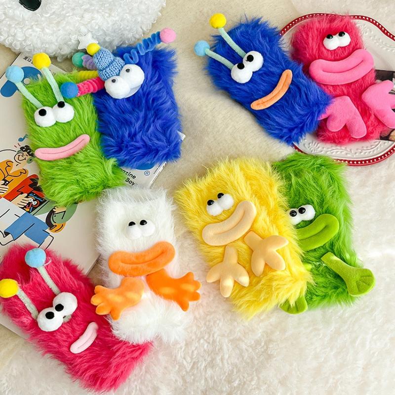 1 Pair Christmas Stockings Funny Monster Socks Autumn Winter Coral Fleece Floor Fuzzy Socks Couple Sleep Sock