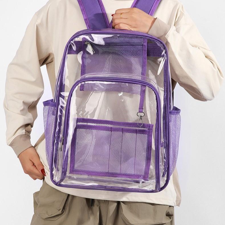 Schultasche Jelly Bag Schüler Schultasche Sub-Neu Großer Transparenter Rucksack PVC Transparenter Rucksack Geeignet für Universität Arbeit