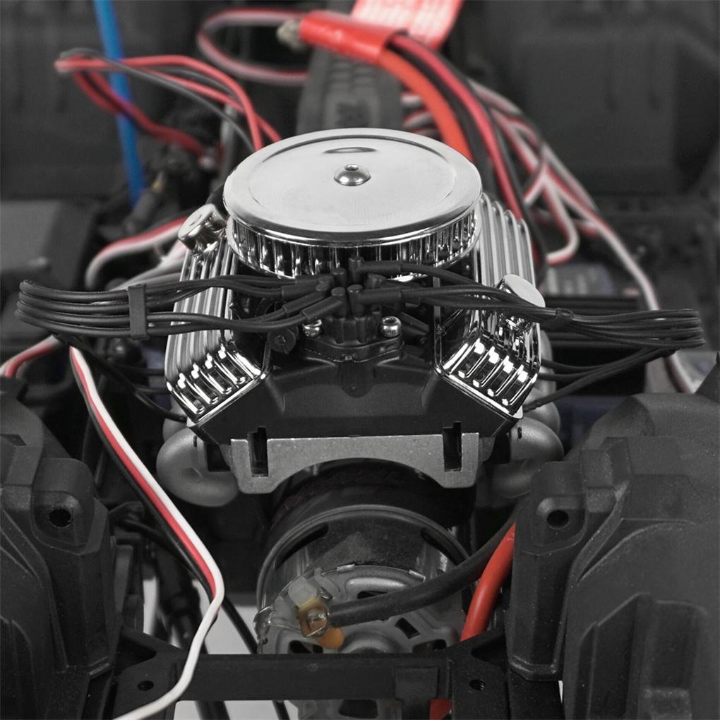 1/10  F82 V8  RC Crawler Car Cooling Fan -Simulate Engine Radiator for Axial SCX10 90046 TRX4 D90 Motor Cooling Parts
