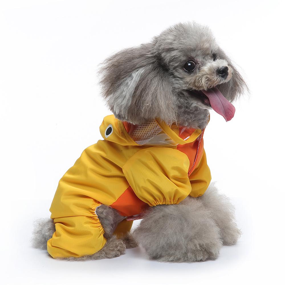 Universal Dog Raincoat with Foot Covers & Leash Access, Animal Design & Belly Wrap - Fits Small to Large Breeds