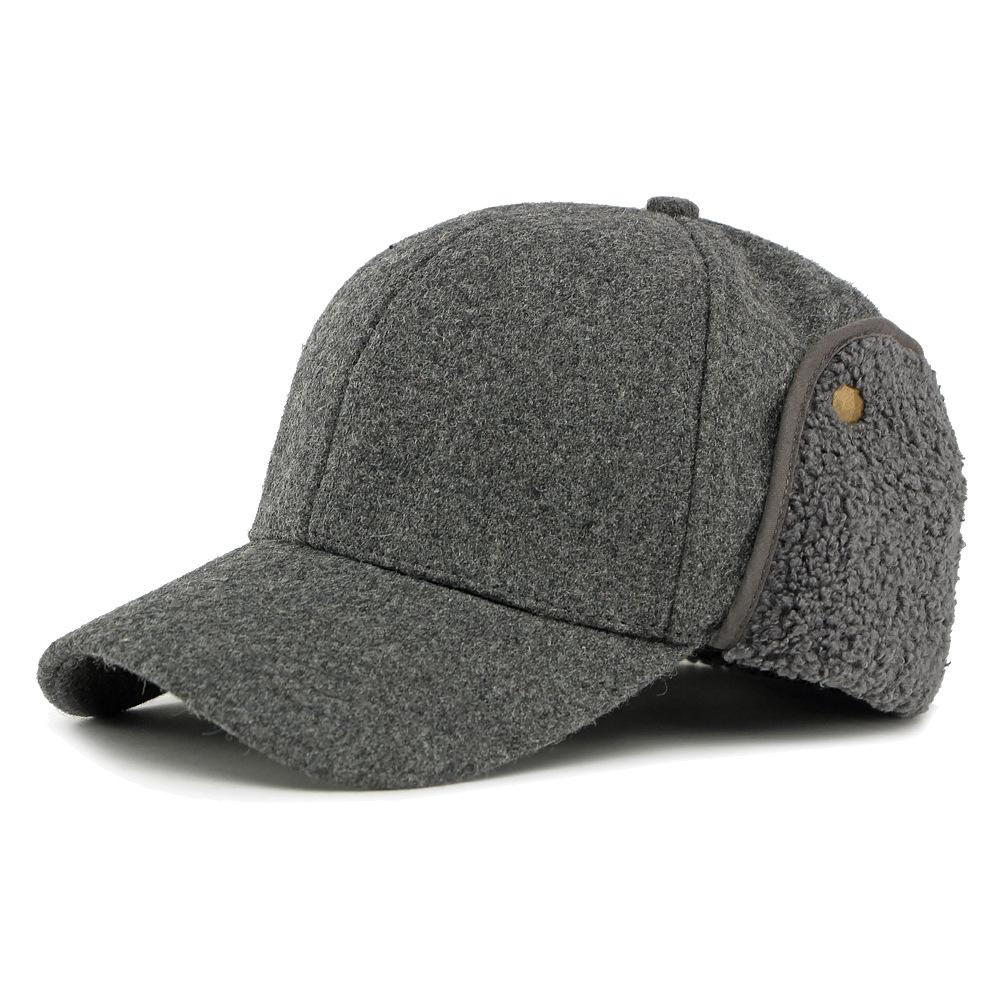 Autumn Winter Hat Men's Baseball Cap Middle-Aged and Elderly People's Cap Thick Velvet Ear Protection Wool Warm Cap