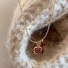 Pomegranate Ripe Festive Red Necklace Women'S Stacked Collarbone Chain High-End Light Luxury Niche Accessories Sweater Chain