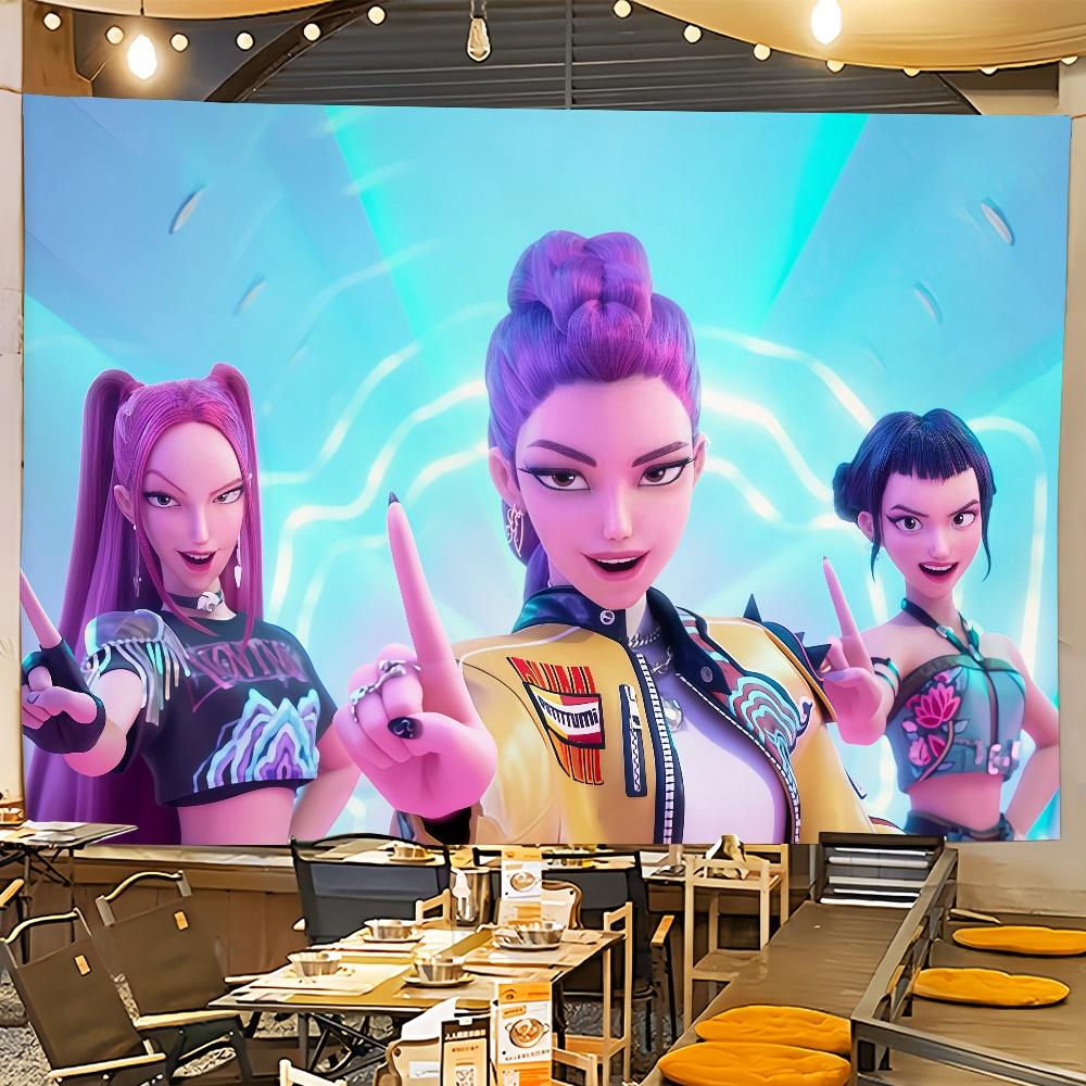 Anime Tapestry  Art K-kpop D-demon H-hunters Flag For Room Dorm Camping Party Garage Bar Picnic Decoration Banner Wall Tapestry