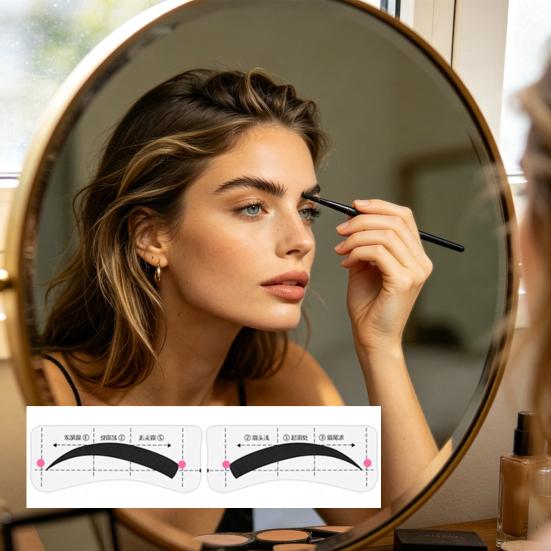 1 Set Eyebrow Stencil Sticker Disposable Brow Shaper Drawing Guide Tools DIY Women Beginner Eyebrow Shaping Template
