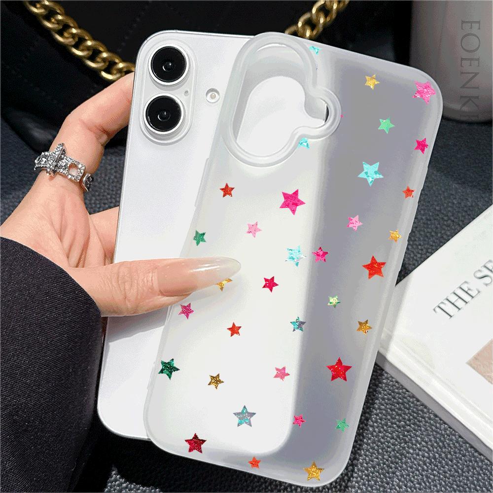 Star Silicone Case for iPhone 16/15/14/13/12/11 Pro Max/Mini - Ultra-Thin Slim Anti-Scratch & Drop Protective Cover, Trendy Gift