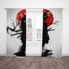 Curtains Samurai Print Polyester Suitable Bedroom Living Room Study Private Space Magnetic Binding Curtain Made Of Washable Great Ready