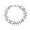 Tapered Baguette CZ Bracelet 14K White Gold Plated Brass 5A Zirconia Watch Clasp Decor Gathering Fashion Custom Bracelet