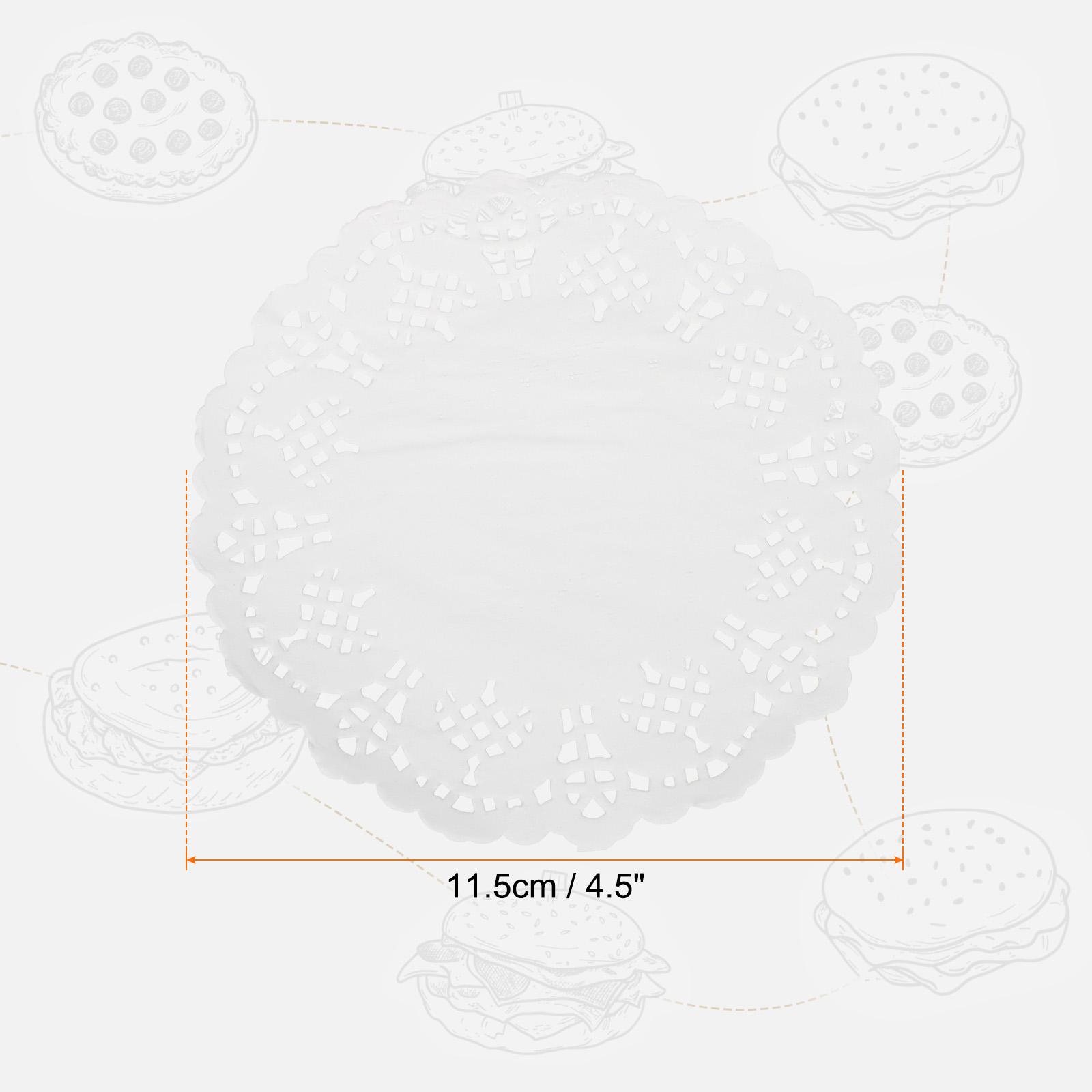 100pcs Lace Paper Doilies White Rectangle Round Oval Disposable Decorative Paper Placemats Hollow Flower Absorbing Papers 100pcs